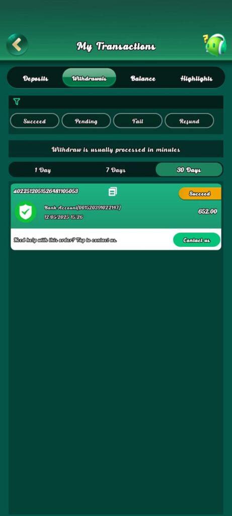 Yono Rummy withrawalls